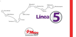 Mapa de la Línea 5 del Metro de Caracas
